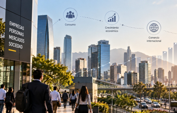 Actividad económica entre empresas, mercados y sociedad en una ciudad moderna